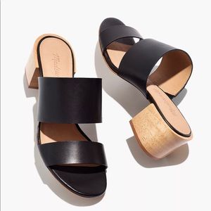 Madewell Kierra Slides Sandals Black Leather 9